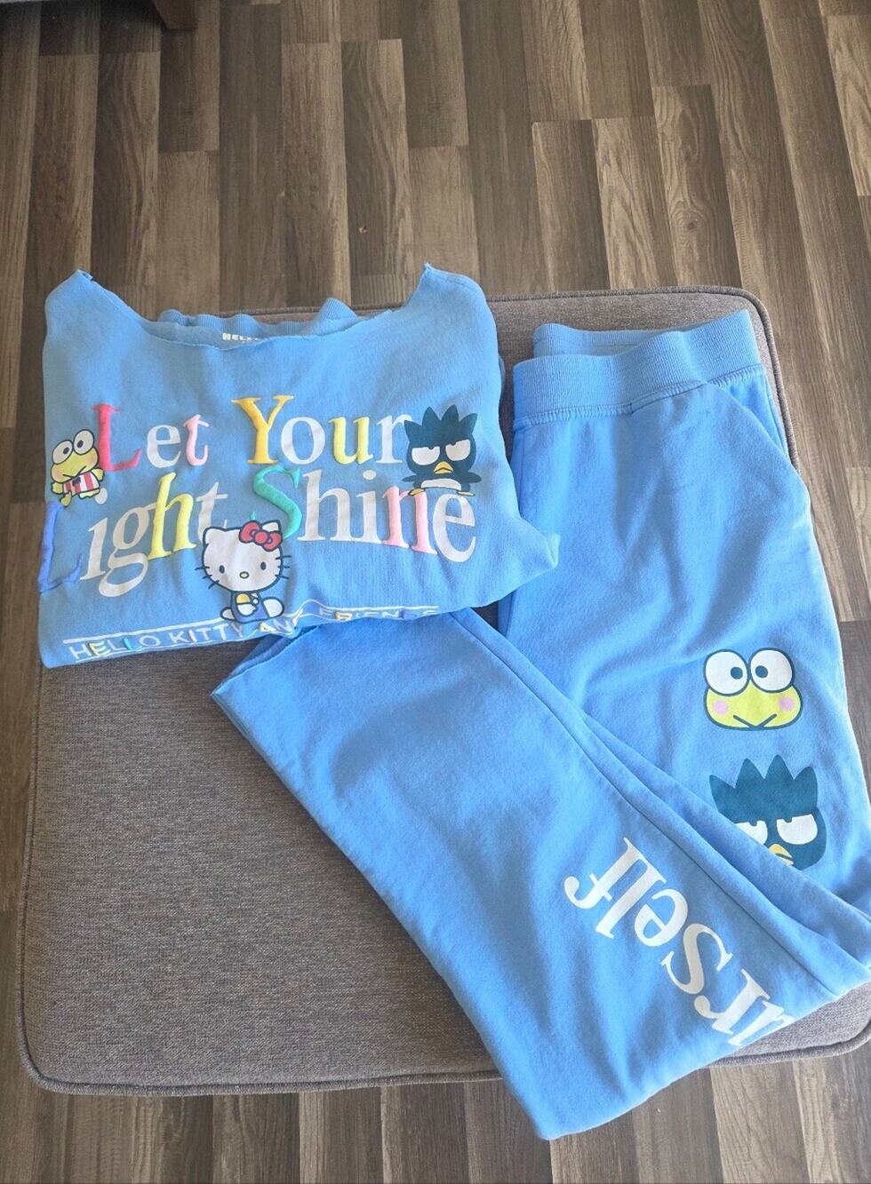 Hello Kitty & Friends Blue 'Let Your Light Shine' Love Yourself Sweatpants Set M